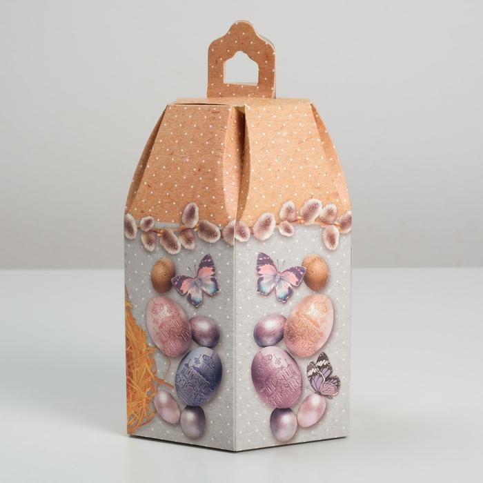 Коробка складная «С праздником Пасхи», 8,3 × 8,3 × 21 см