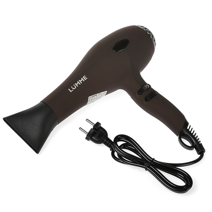 Фен Lumme LU-1046, 2000 Вт, 2 скорости, 3 температуры, черный обсидиан