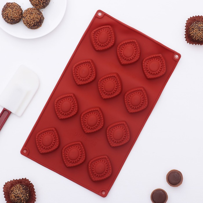 Форма для льда и шоколада "Медальончики", 12 ячеек
