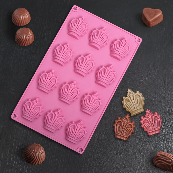 Форма для льда и шоколада "Корона", 12 ячеек