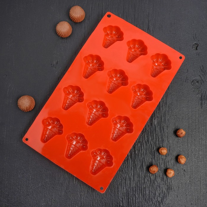 Форма для льда и шоколада "Мороженое", 12 ячеек