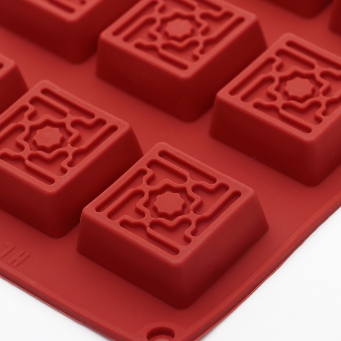 Форма для льда и шоколада "Узорные квадратики", 12 ячеек