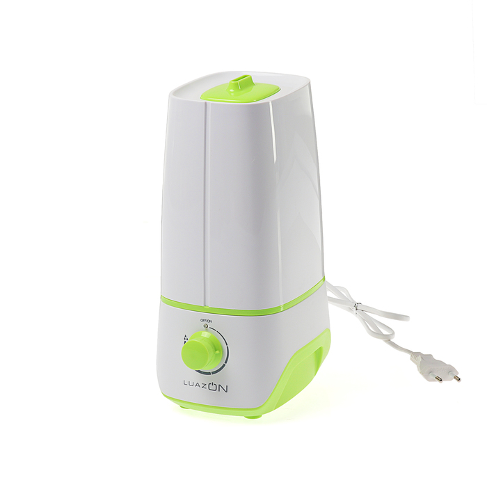 Увлажнитель воздуха LuazON LHU-01, ультразвуковой, 2 л, 18 Вт, бело-зеленый
