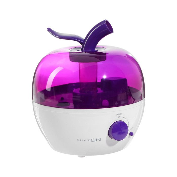 цена Увлажнитель воздуха Luazon LHU-02, ультразвуковой, 2.4 л, 25 Вт, бело-фиолетовый