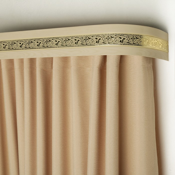 Карниз трёхрядный 180 см, с декоративной планкой 7 см, "Ультракомпакт. Грация золото" кото