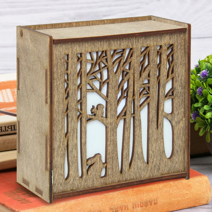 Светильник деревянный "Сказочный лес"
