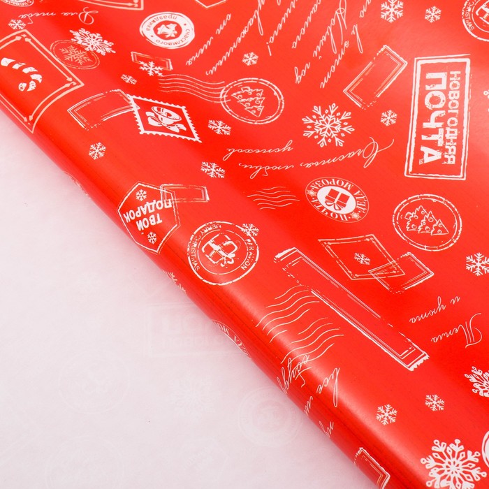 Бумага упаковочная глянцевая «Новогодняя посылка», 70 х 100 см