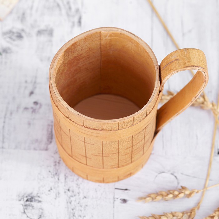 Кружка «Бочонок», 8,5×8,5×14 см, 0,5 л, береста