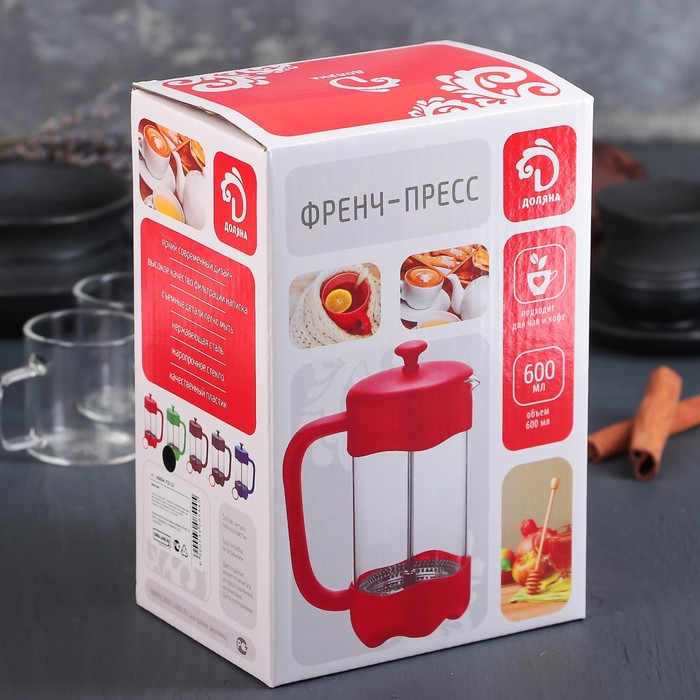 Френч-пресс 600 мл "Модерн", цвет зеленый