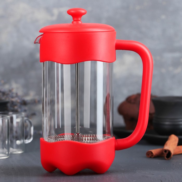 Френч-пресс 600 мл "Модерн", цвет красный