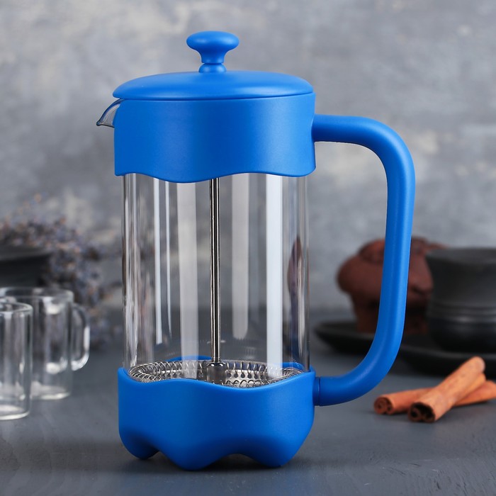 Френч-пресс 600 мл "Модерн", цвет синий