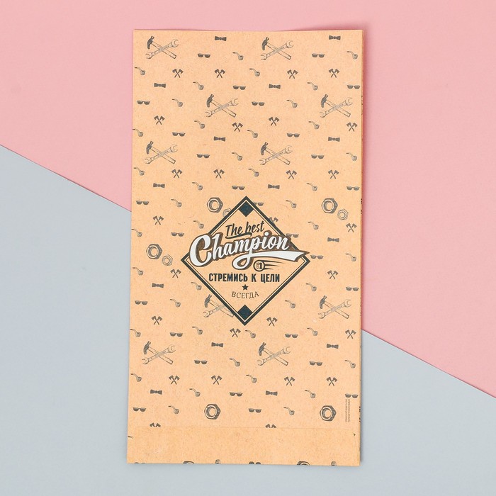Пакетик подарочный «Для чемпионов», 16 × 30 × 6 см