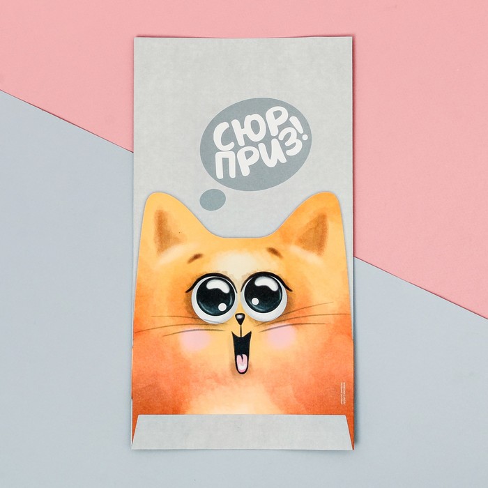 Пакетик подарочный «Сюрприз!», 16 × 30 × 6 см