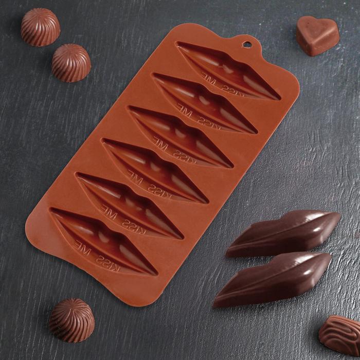 Форма для льда и шоколада, 6 ячеек, 21,5х10,4х1,3 см "Губки"