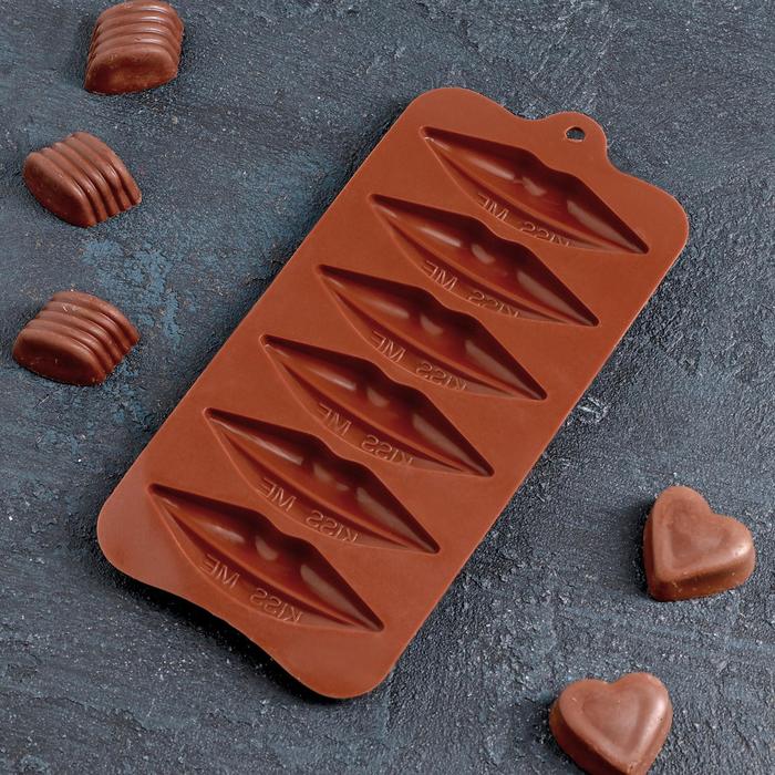 Форма для льда и шоколада, 6 ячеек, 21,5х10,4х1,3 см "Губки"