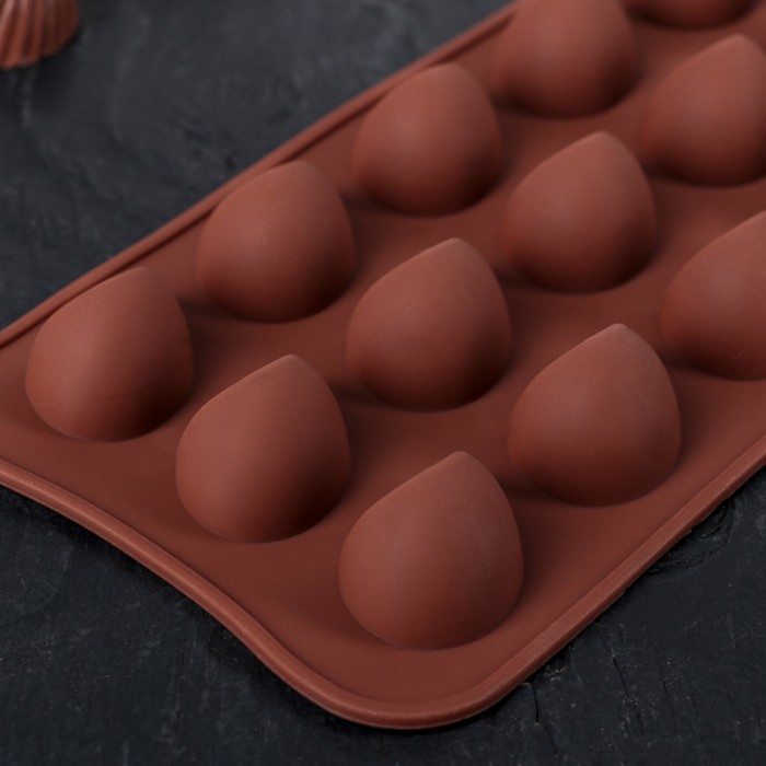 Форма для льда и шоколада, 15 ячеек, 21,5х10,4х1,5 см "Полумесяц"