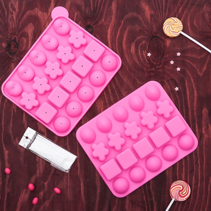 Форма для леденцов и мороженого "Вкусняшки", 20 ячеек, цвет МИКС