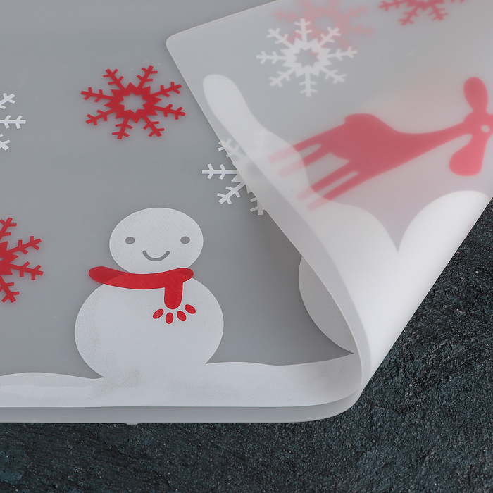 Коврик прозрачный 40х30 см "Новый год"