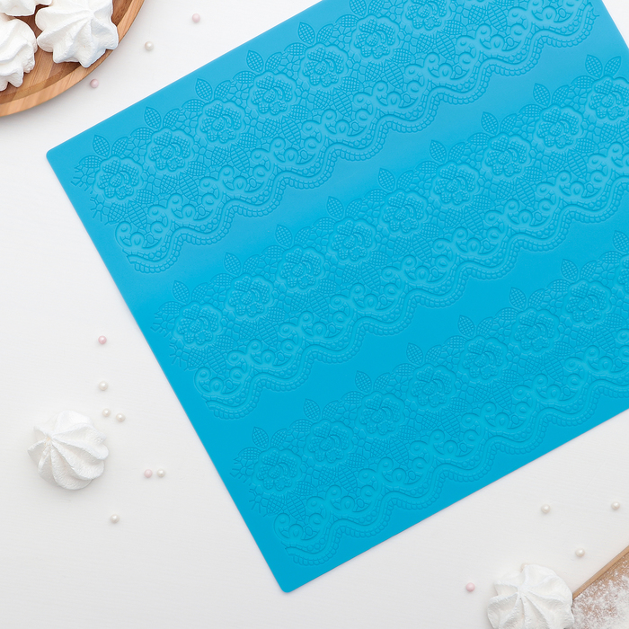 Коврик для айсинга "Цветочный кант", 3 полосы