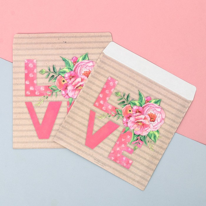 Пакетик подарочный Love, 15 × 15 см