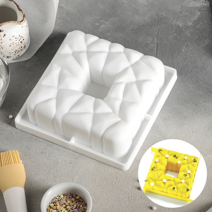 Форма для выпечки и муссовых десертов "Гранит", цвет белый