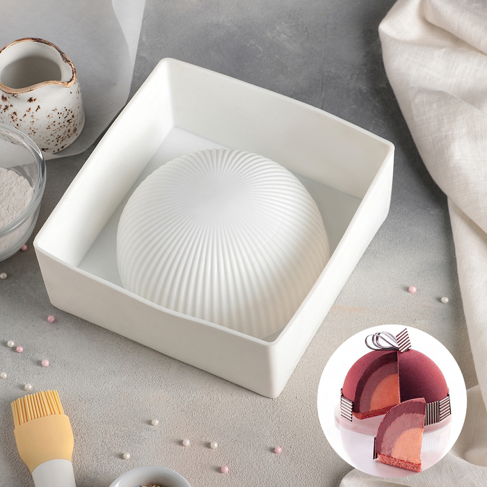 Форма для выпечки и муссовых десертов "Десерт-сфера", цвет белый