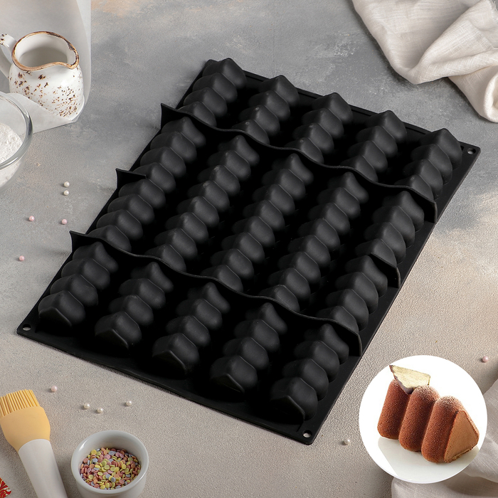 Форма для выпечки и мусовых десертов "Трюфели", 5 ячеек, цвет черный