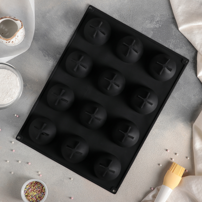 Форма для выпечки и муссовых десертов "Портофино", 12 ячеек, цвет черный