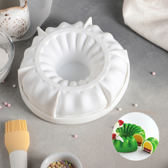 Форма для выпечки и муссовых десертов 19 см "Сладкая фантазия", цвет белый