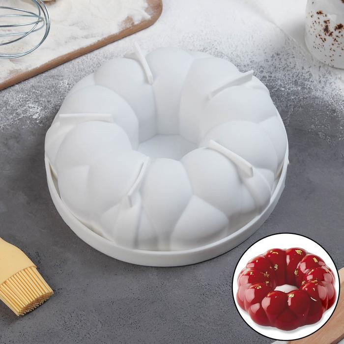 Форма для выпечки и муссовых десертов 19,5 см "Цветочное лакомство", цвет белый