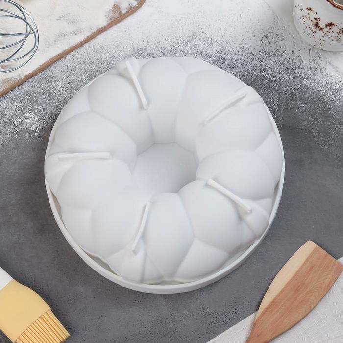 Форма для выпечки и муссовых десертов 19,5 см "Цветочное лакомство", цвет белый