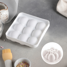 Форма для муссовых десертов и выпечки Доляна «Сладкие шарики», 14,8×4,1 см (внутренний размер 12,5×12,5 см), цвет белый Ош
