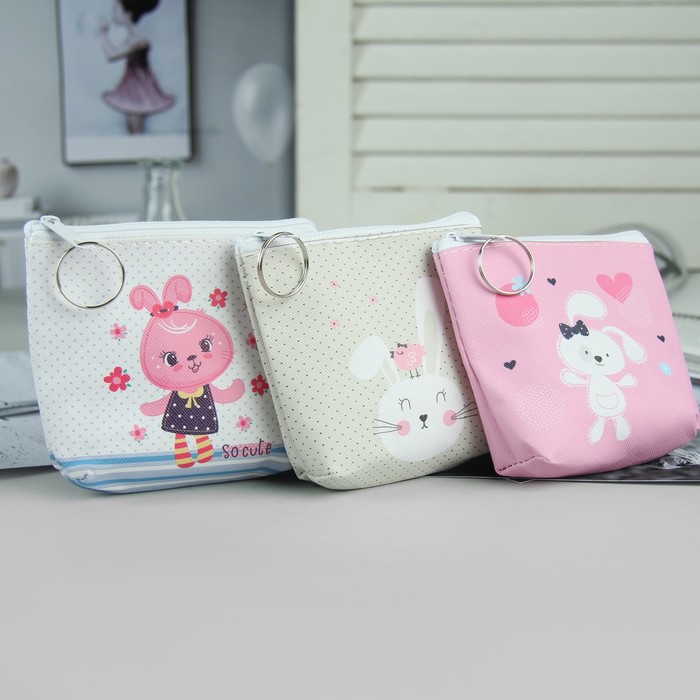 Кошелёк детский "Зайчики", отдел на молнии, МИКС