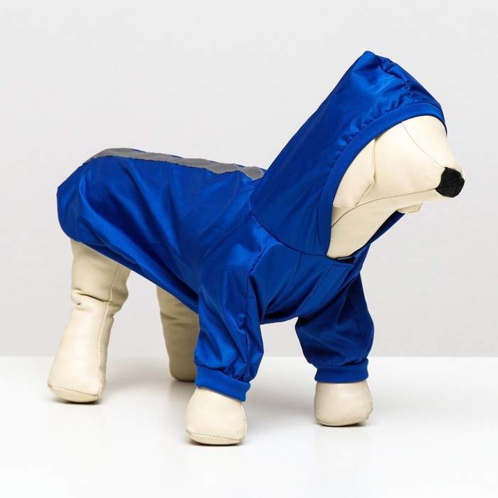 Куртка-ветровка для животных, светоотражающая, XS (ДС 18-20, ОШ 24, ОГ 27-30 см), синяя 384635