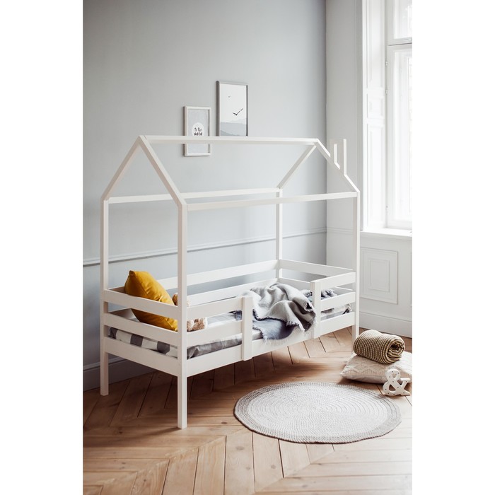 Кровать-домик №3, цвет белый, спальное место 70 x 140 см