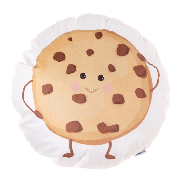 Подушка "Крошка Я" Печенька 44х44 см, велюр, 100% п/э