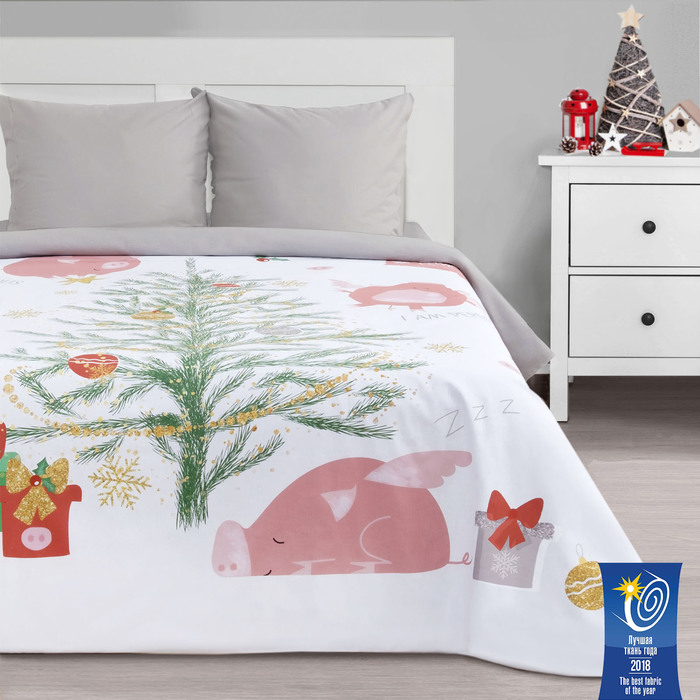 Постельное бельё "Этель" евро Sweety pig 200*215 см, 220*240 см, 70*70 см - 2 шт, поплин
