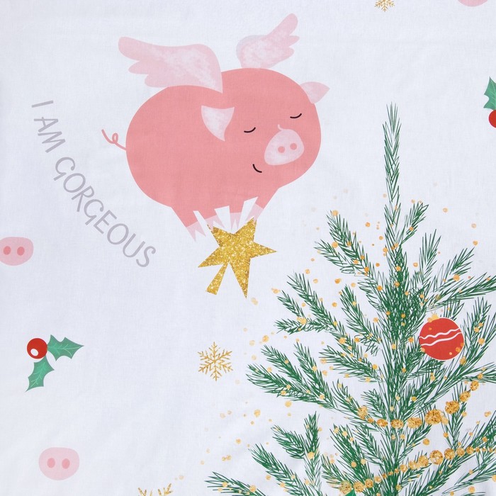 Постельное бельё "Этель" евро Sweety pig 200*215 см, 220*240 см, 70*70 см - 2 шт, поплин