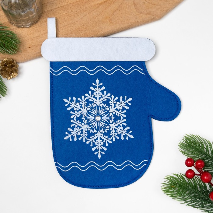 Набор "Доляна" Счастья в Новом Году,полотенце44х72см,лопатка20х5см,фетровая варежка14х22см