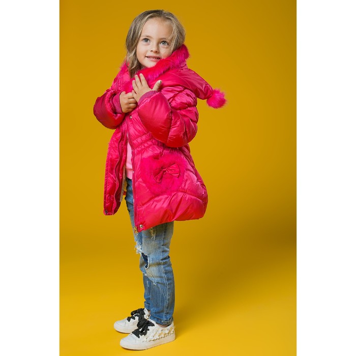 Куртка для девочки "Меховые кармашки", рост 116-122 см, цвет розовый