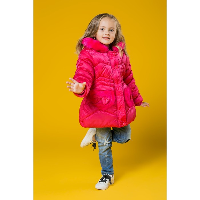 Куртка для девочки "Меховые кармашки", рост 116-122 см, цвет розовый