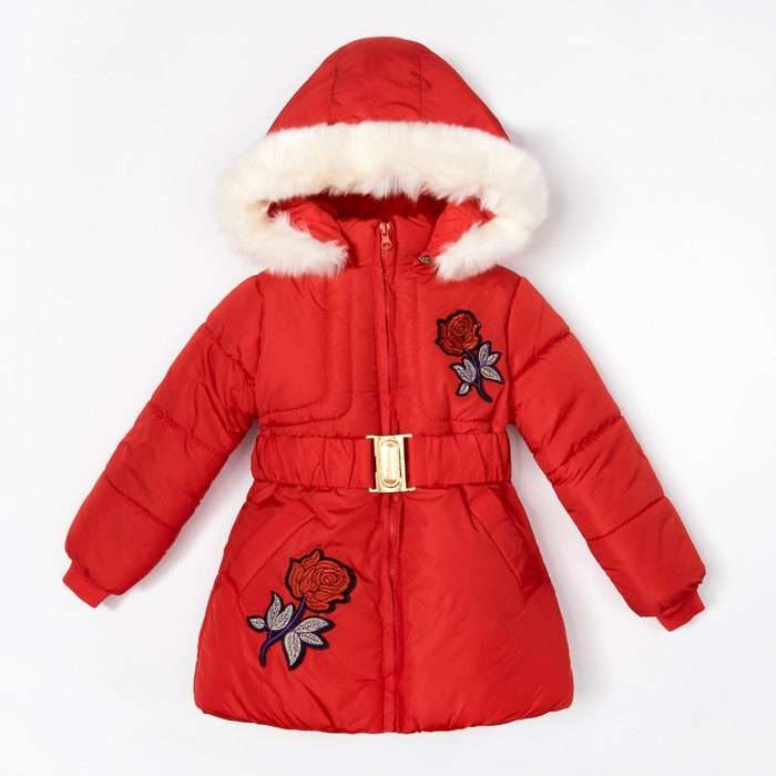 Куртка для девочки "Розочка", рост 110-116 см, цвет красный