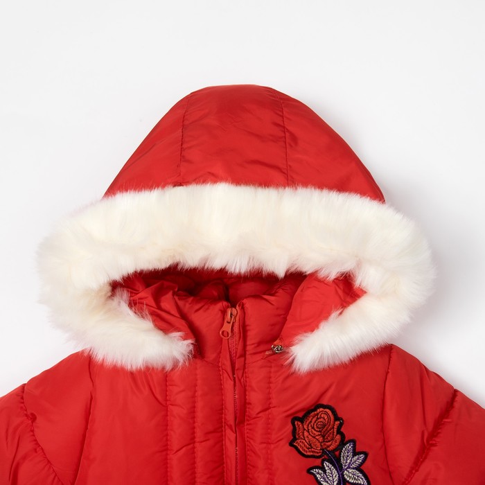Куртка для девочки "Розочка", рост 110-116 см, цвет красный