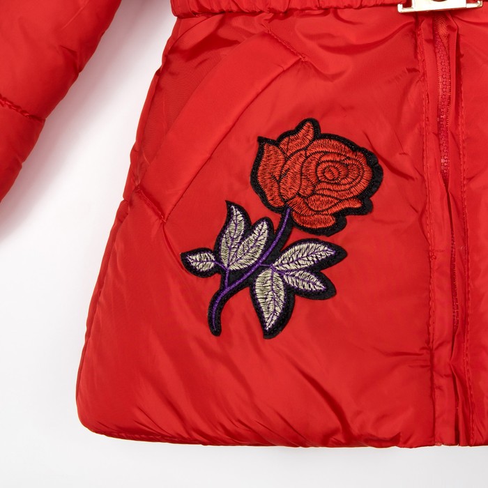 Куртка для девочки "Розочка", рост 110-116 см, цвет красный