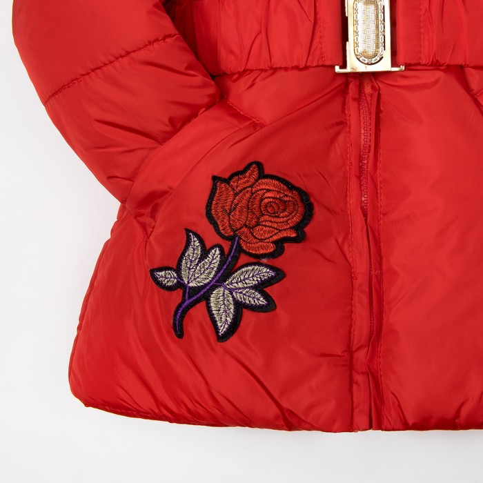 Куртка для девочки "Розочка", рост 110-116 см, цвет красный