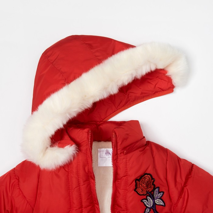 Куртка для девочки "Розочка", рост 110-116 см, цвет красный