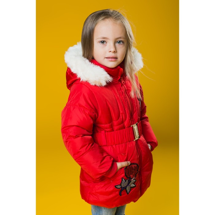 Куртка для девочки "Розочка", рост 110-116 см, цвет красный
