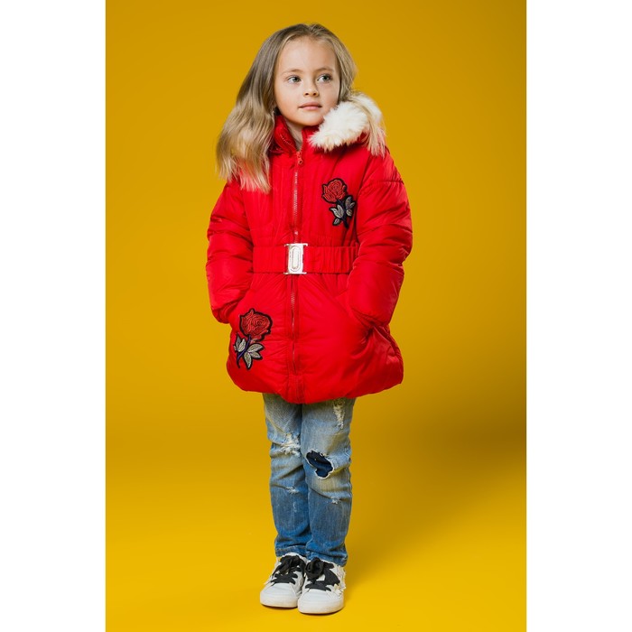 Куртка для девочки "Розочка", рост 110-116 см, цвет красный