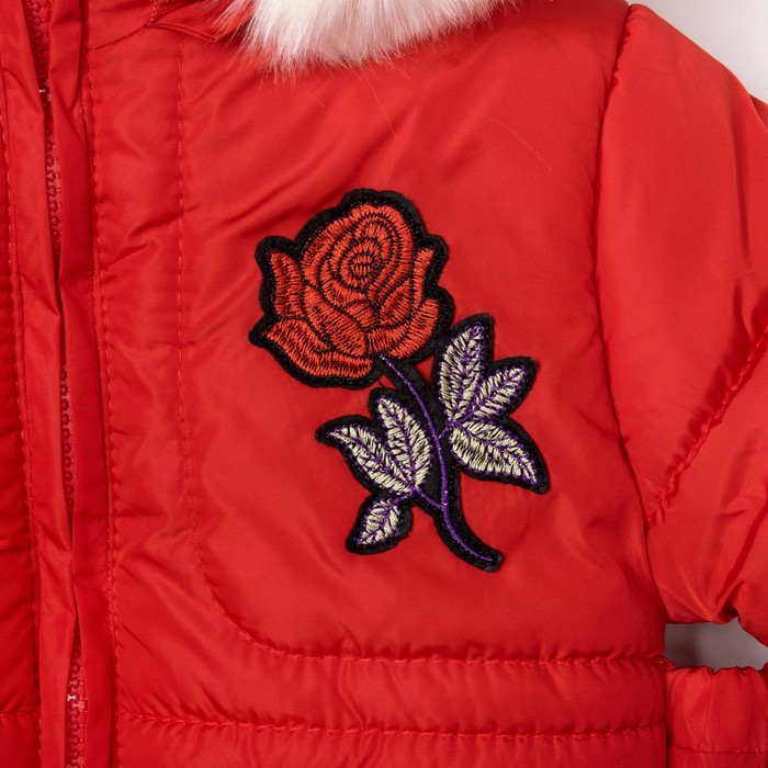 Куртка для девочки "Розочка", рост 110-116 см, цвет красный