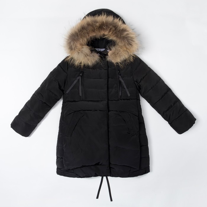 Куртка для девочки "Зима", рост 140-146 см, цвет чёрный